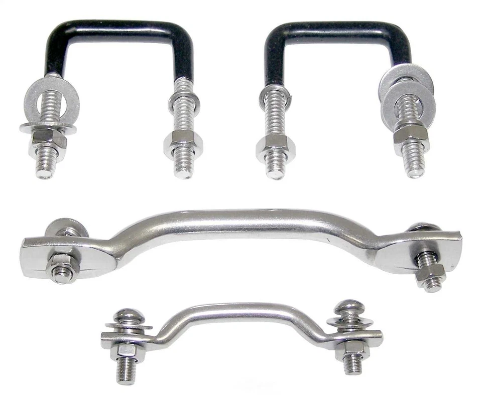 KIT AMARRE PARABRISAS ACERO INOXIDABLE 55-83 CJ5 55-75 CJ6 76-86 CJ7 81-86 CJ8 Foto 1 de 1