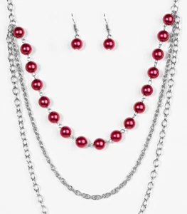 Paparazzi Necklace - Right On The Money - Red - Picture 1 of 7