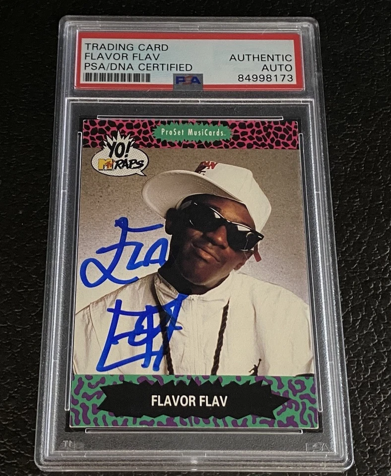 Flavor Flav 1991 Yo MTV Raps Signed PSA Auto Autograph Rap Public Enemy Card 90s - Image 1 of 2