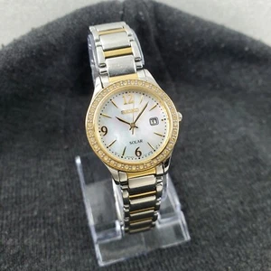 SEIKO SOLAR V137-0AA0 MOTHER OF PEARL JAPAN MOV'T WOMEN'S WATCH WORKING - Picture 1 of 10