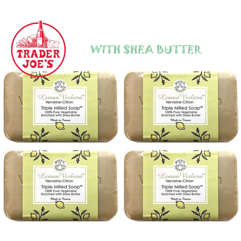 (4)Bars Trader Joes Verveine-Citron Lemon Verbena Triple Milled Soap Shea Butter - Image 1 of 1