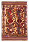 Tapis traditionnel caucasien noué à la main 3'11" x 6'2" tapis en laine tribale sculpté