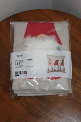 宜家 FRODIS CUSHION 盖纹理 GNOMES 天然 BEIGE & MULTICOLOR 20 x 20 — 第 1/4 张图片