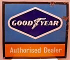 Vintage Good Year Reifen Porzellan Emaille Schild Selten Auto Benzin Pumpe