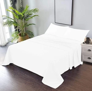 1PC Solid Flat Sheet Smooth Touch Hotel Quality 100% Egyptian Cotton Perfectl... - Picture 1 of 6