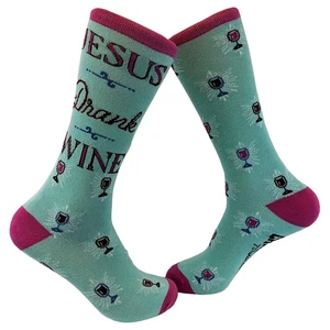 Calcetines divertidos para beber Jesús bebió vino para mujer - Imagen 1 de 8