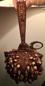 MARY FRANCES BOMBE BRONZE ANHÄNGER PERLEN ARMBAND HANDTASCHE GELDBEUTEL ABENDTASCHE - Bild 1 von 18