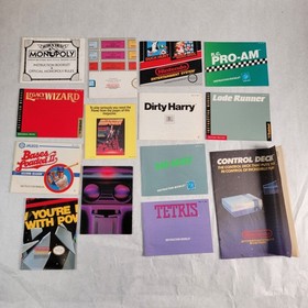 Nintendo NES Manuals Vintage Posters Ads Lot of 16 ROB Monopoly Rad Racer Tetris