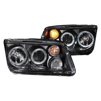 For Volkswagen Jetta 99-05 Headlights Driver & Passenger Side Black CCFL Halo Foto 1 de 4