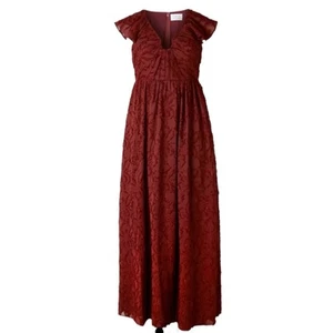 Neu mit Etikett Tanya Taylor Leonie Kleid burgunderrot strukturiert Blumen Maxikleid Größe 10 - Bild 1 von 9