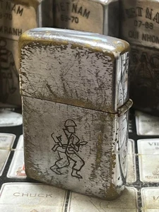 Rare Authentic Vintage 1968 Zippo Vietnam War Vung Tau Soldier Engraved. - Bild 1 von 9