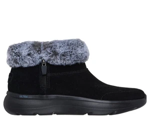 Skechers On-the-GO Encore Stivaletto Donna Nero con Cerniera Pelo Memory Foam - Picture 1 of 6