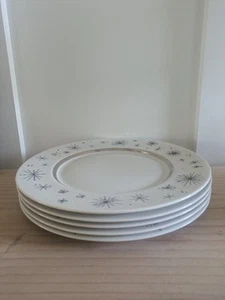 Vtg. Fine Arts China Romance of the Stars Dinner Plates Atomic MCM Set Of 5 - Picture 1 of 5