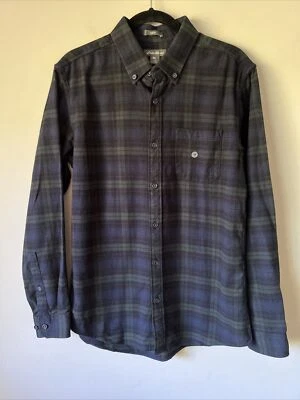 Eddie Bauer Eddie's Favorite Flannel Shirt Blue Green Plaid Slim Sz M NWT Gift - Image 1 of 4