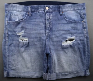 Women's 2020 Terra & Sky Mid Rise Cuffed Jean Shorts Distressed Size 20W (41x7) - Picture 1 of 8