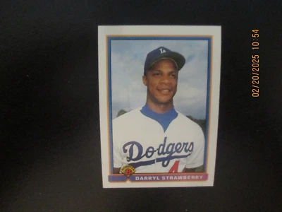 DARRYL STRAWBERRY DODGERS 1991 BOWMAN BASEBALL CARD  #609 - Image 1 of 2