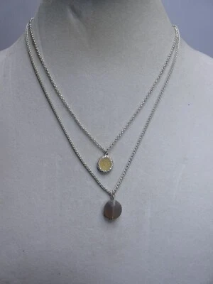 Collar Sigrid Olsen Doble Hilo, Colgante Redondo Amarillo Brillante Foto 1 de 4