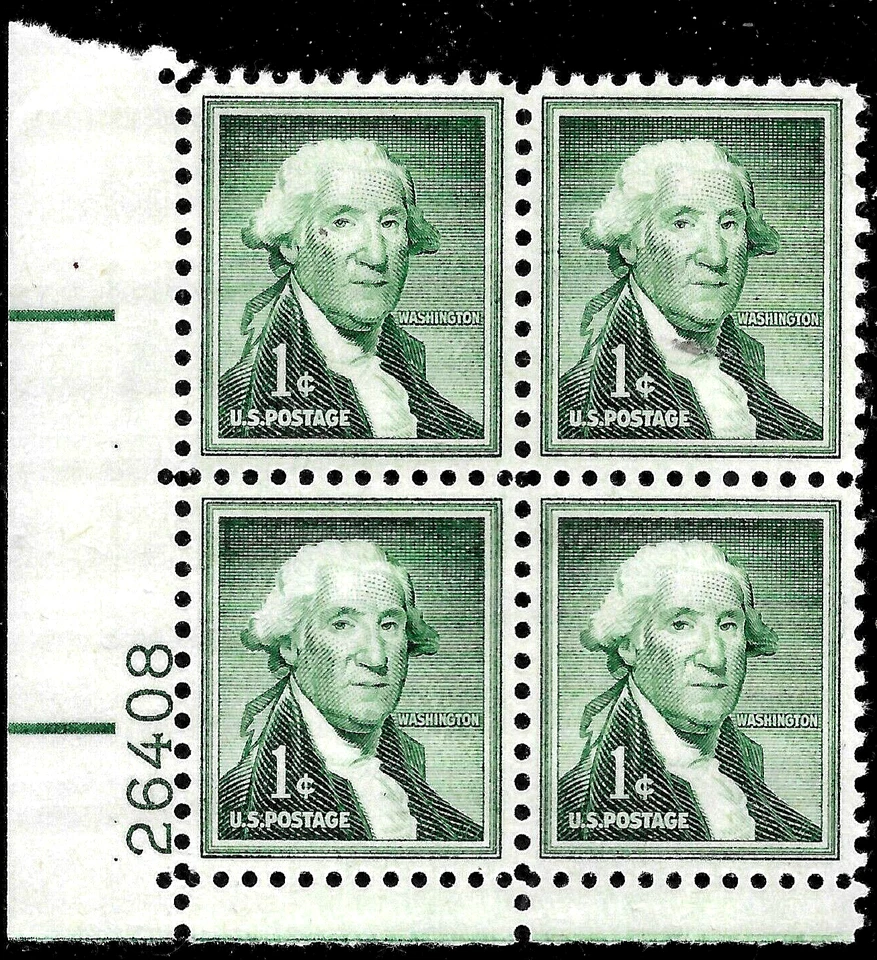 US 1956 Commemoratives SC#1031 1c.  George Washington Plate Block🔥MNH OG VF - Image 1 of 1