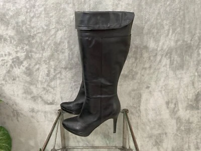 BOTAS altas de pantorrilla ancha Audrey Brooke ABTATE CUERO para mujer talla 7,5 negras Foto 1 de 4