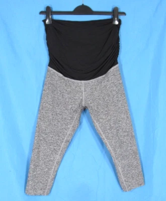 BEYOND THE BUMP YOGA Heather Charcoal STRETCH KNIT Cropped MATERNITY LEGGINGS L - Image 1 of 4