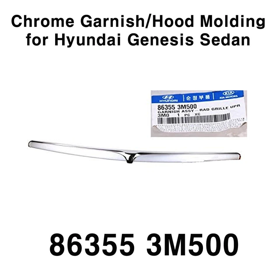 原始设备制造商镀铬罩格栅上模 863553M500 适用于现代 Genesis Sedan 08-11 — 第 1/1 张图片