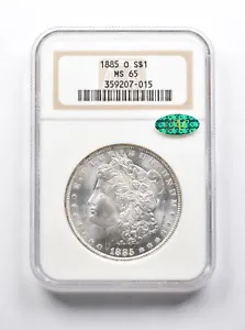 MS65 1885-O Morgan Silver Dollar CAC NGC *1204 - Picture 1 of 3