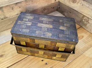 Vintage WW1 Victory Chlorodyne Lozenges Basket Weave Advertising Tin - Picture 1 of 11