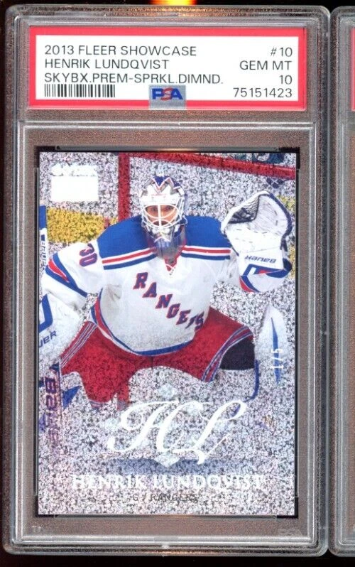 2013 FLEER SHOWCASE HENRIK LUNDQVIST SKYBOX PREMIUM SPARKLING DIAMOND /5 PSA 10 - Image 1 of 2