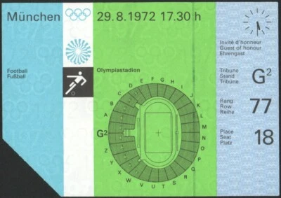BILLET Football Jeux Olympiques de Munich 1972 entre le BRESIL et la HONGRIE ... - Photo 1/3