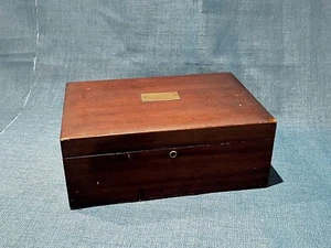 Humidor vintage noce + porcellana con piatto ottone + umidificatore argilla - 1930 circa - Foto 1 di 12