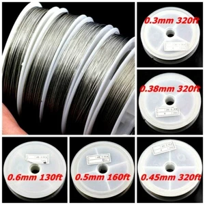 Tigertail beading wire nylon-coated stainless steel Clear 0.3-0.6mm Strong 7 str - Picture 1 of 16