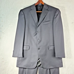 Hart Shaffner Marx Suit Men's Size 43 Long Pants 34"x32" Navy Blue Pin Striped - Picture 1 of 19