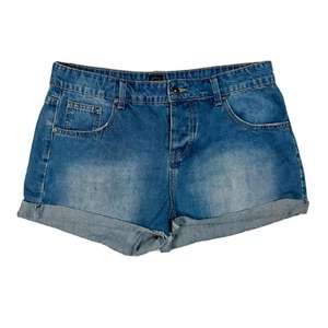 Rip Curl Womens Denim Shorts Size 30 W34" Blue Button Fly 5 Pockets Short Length - Picture 1 of 9