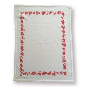 Ikea Red & White Animal Border Baby Blanket - Picture 1 of 6