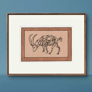 Pintura artística caligráfica inspirada en aves y animales diseño único de paredes e interiores - Imagen 1 de 3