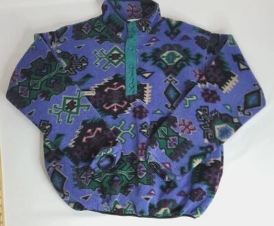 Pullover polar vintage Columbia con botones a presión azteca talla grande hecho en EE. UU. Foto 1 de 4