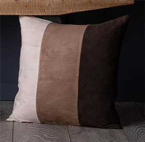 Funda de cojín suave de gamuza sintética de 18" diseño a rayas - muchas opciones de color - Imagen 1 de 7