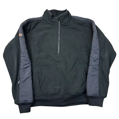 Dickies Fleece Jacket 1/4 Zip Thick Hiking Walking Ourdoor Black Mens Medium - Image 1 of 4