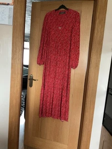 PRIMARK RED MIX MAXI DRESS SIZE 16 - Picture 1 of 2