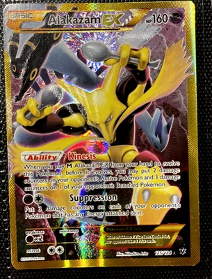 2016 POKEMON XY FATES COLLIDE 125 FULL ART/ALAKAZAM EX SECRET RARE-Ungraded EXC - Image 1 of 2
