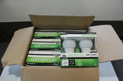 Light Bulbs G16 Frosted Globe 25W Equivalent Soft White Dimmable 12 Total Bulbs - Image 1 of 4