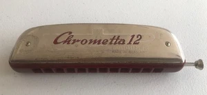 Vintage M Hohner Chrometta 12 Slide Harmonica Key C Made in Germany BI - Picture 1 of 5