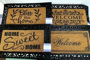Decorative Printed Coir Grill Brush Outdoor Welcome Door Mat-Atlanta, 18x30" - Picture 1 of 12
