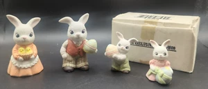 Super carino - Vintage Homco #1484 coniglietto pasquale coniglio famiglia - set di 4 con scatola - Foto 1 di 6