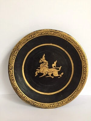 缅甸古董黑漆盘 — 第 1/4 张图片