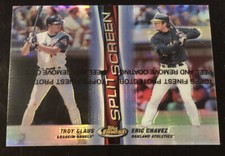 1999 Troy Glaus Eric Chavez Topps Finest SPLIT SCREEN DUAL REFRACTOR #12