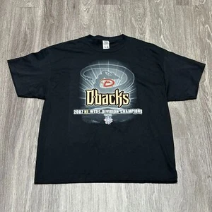 Vintage Arizona Diamondbacks 2007 NL West Division Champions T-Shirt Mens 2XL - Picture 1 of 7