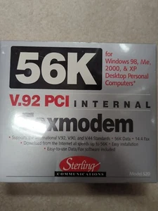 New Internal Fax Modem V.92 PCI Sterling Communications, 56K Model S20 New - Picture 1 of 4
