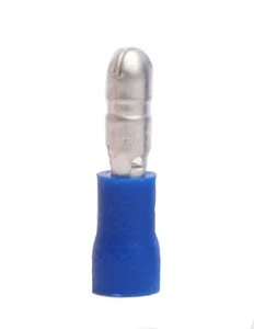 MVP 100 Pack Blue 14-16 AWG Vinyl Insulated Male Bullet Terminal .180" - Picture 1 of 1