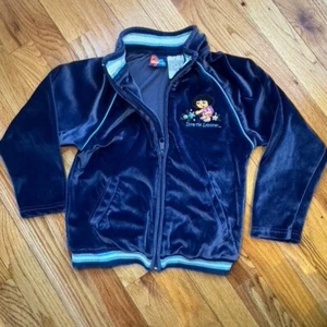 Vintage Y2k Dora The explorer Zip up Hoodie size 6 Velvet Soft embrodiered - Picture 1 of 3